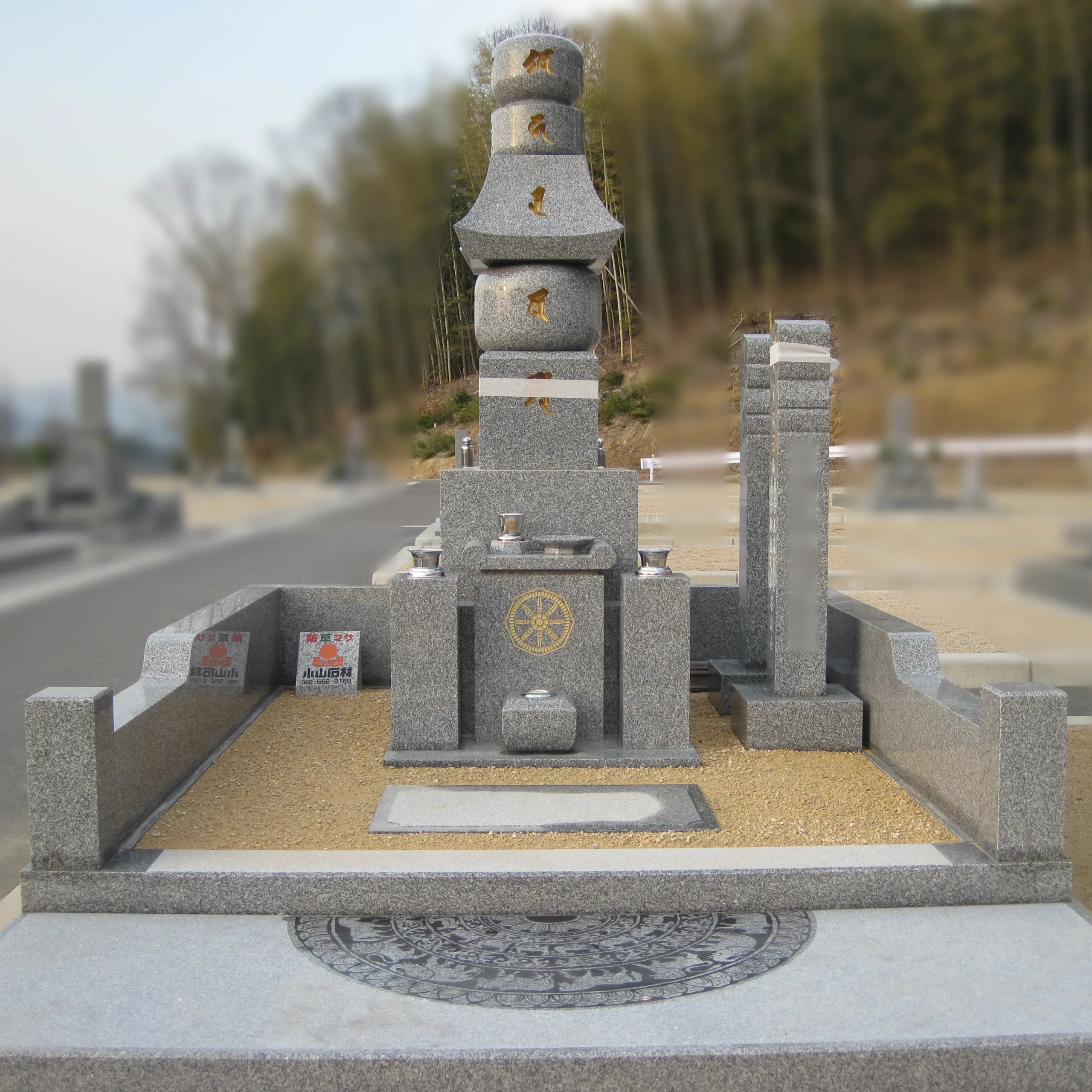 倉敷市営真備町公園墓地 高野山型五輪塔 完成 正面