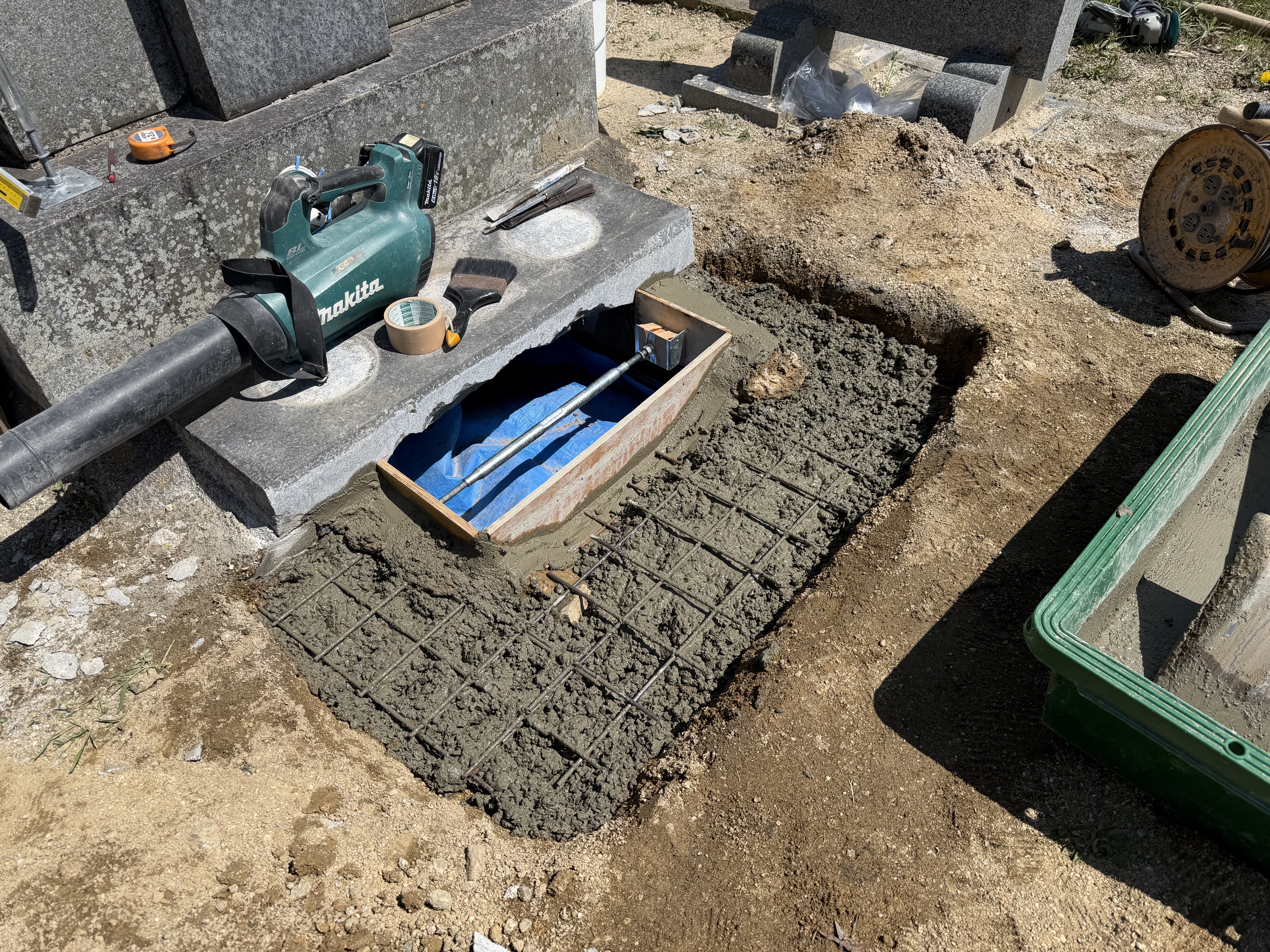 船穂町内墓地の修理・改修｜施工工程