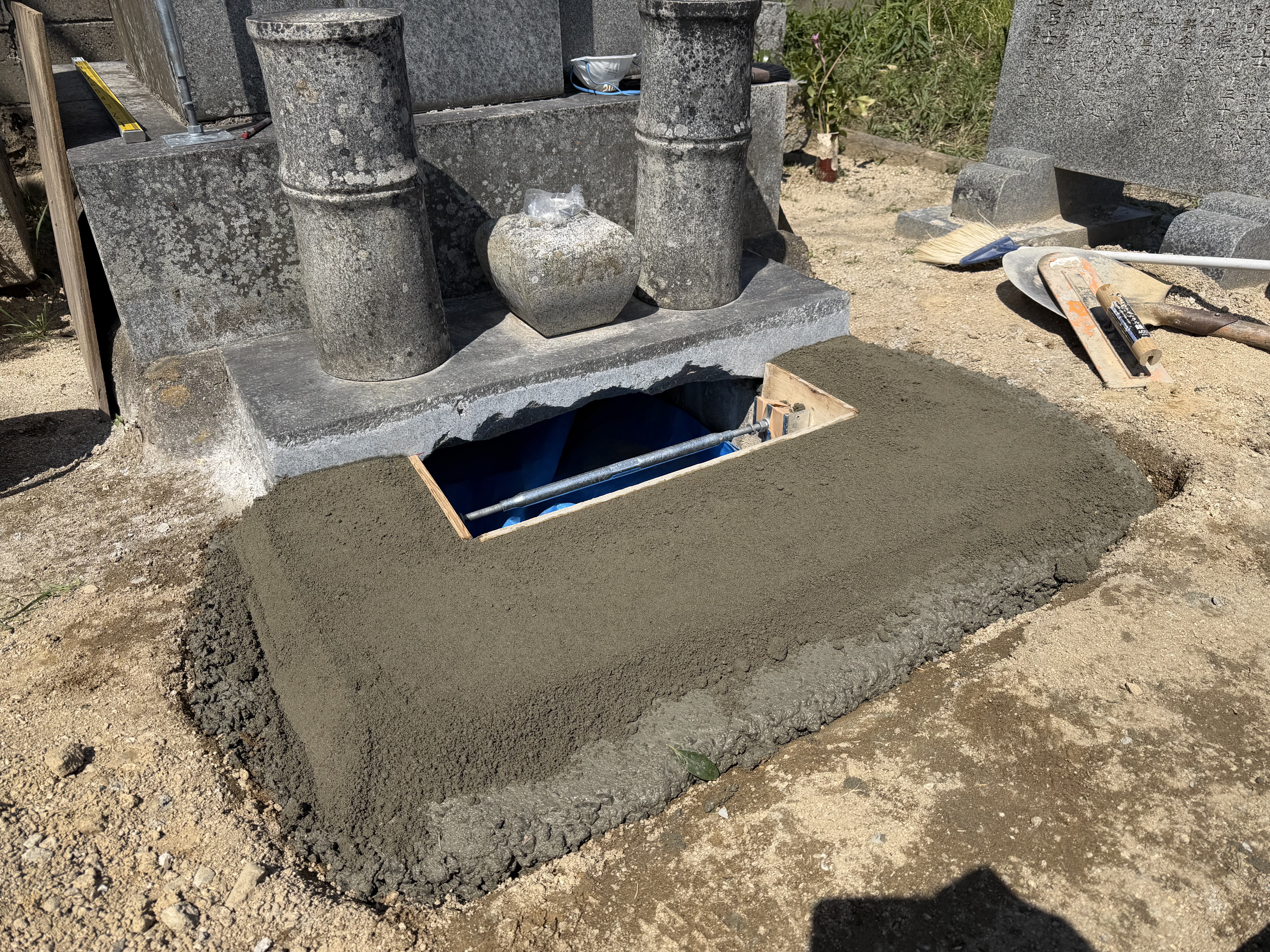 船穂町内墓地の修理・改修｜施工工程