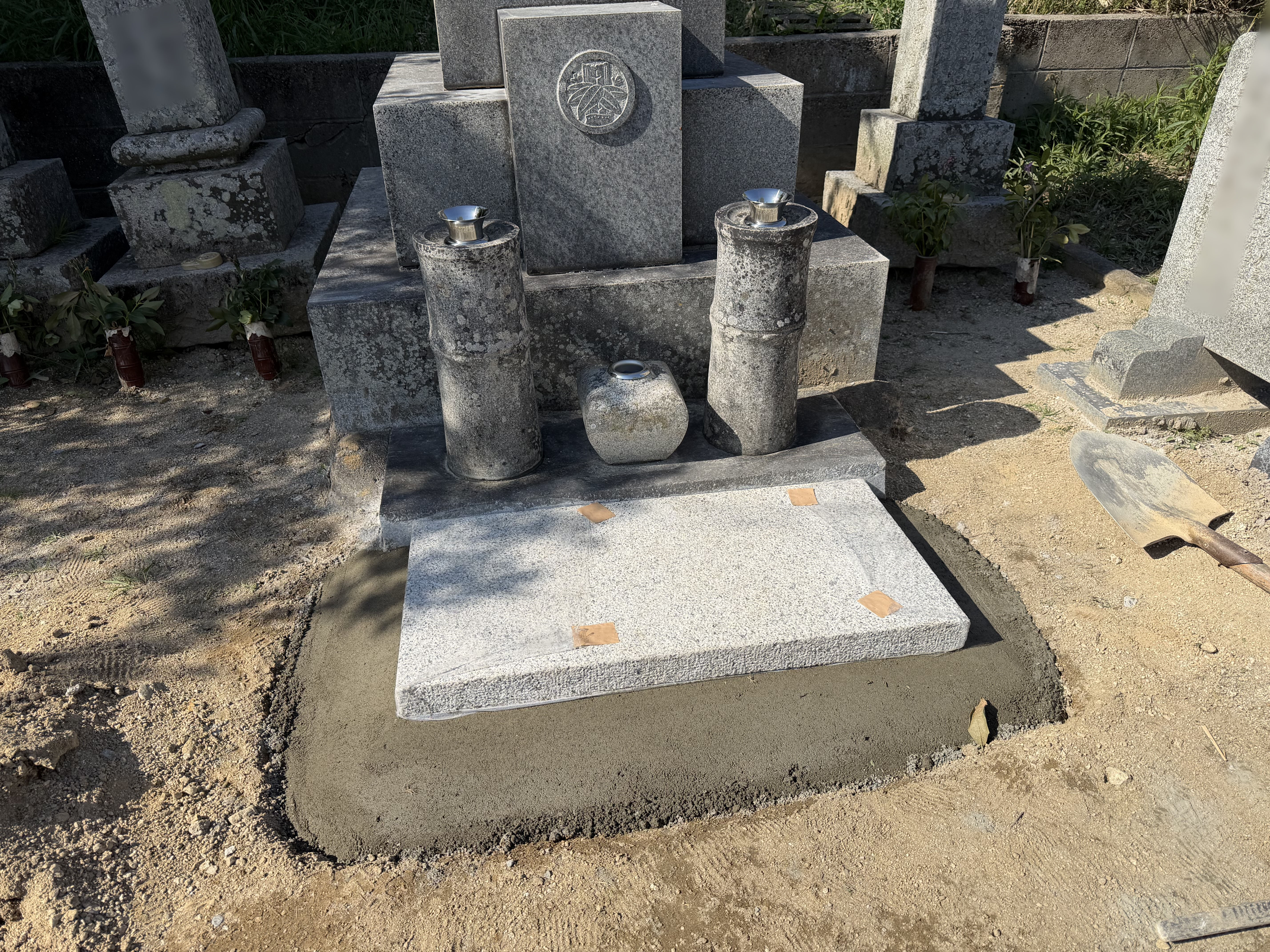 船穂町内墓地の修理・改修｜施工工程